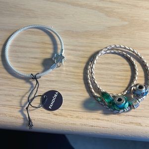 Pandora Bracelets and charms, 2 bracelets and loose charms.